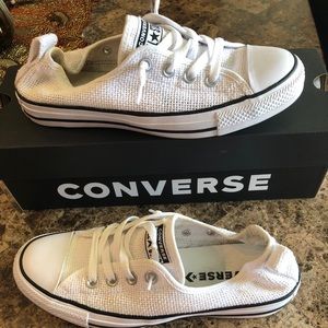 White Converse size 8 worn once!!!